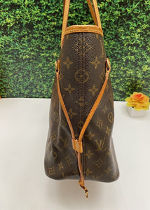 Louis Vuitton Neverfull MM Monogram Beige Shoulder Bag Tote