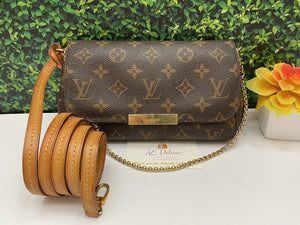 Louis Vuitton Favorite PM Monogram Clutch Chain Purse Crossbody Bag (FL4107)