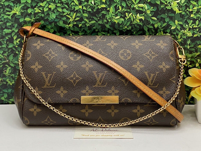 Louis Vuitton Favorite MM Monogram Chain Clutch Crossbody Bag (FL0186)