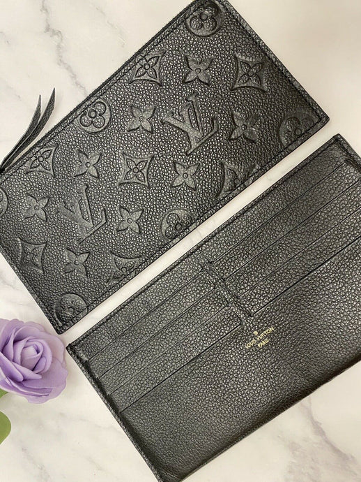 Pochette Felicie Black Noir Empreinte Zipper Insert