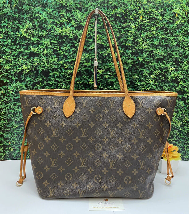 Louis Vuitton Neverfull MM Monogram Beige Shoulder Bag Tote