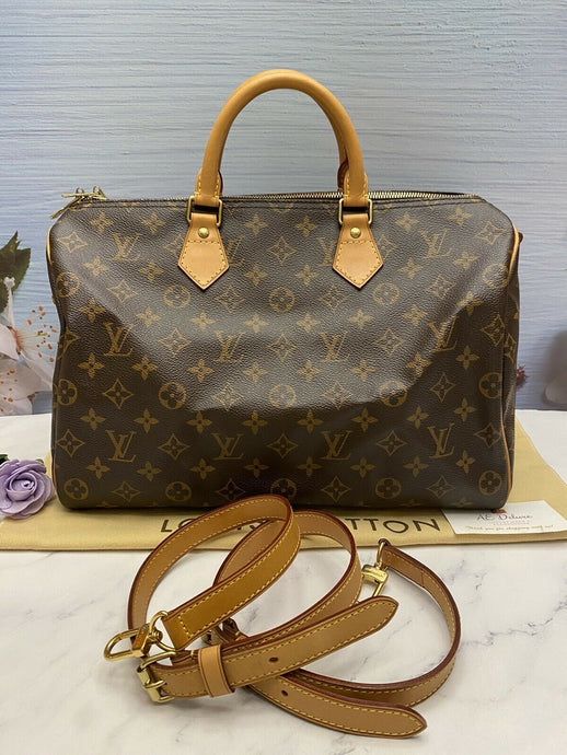 Louis Vuitton Speedy 35 Bandouliere Mono Shoulder Handbag (DU1161)