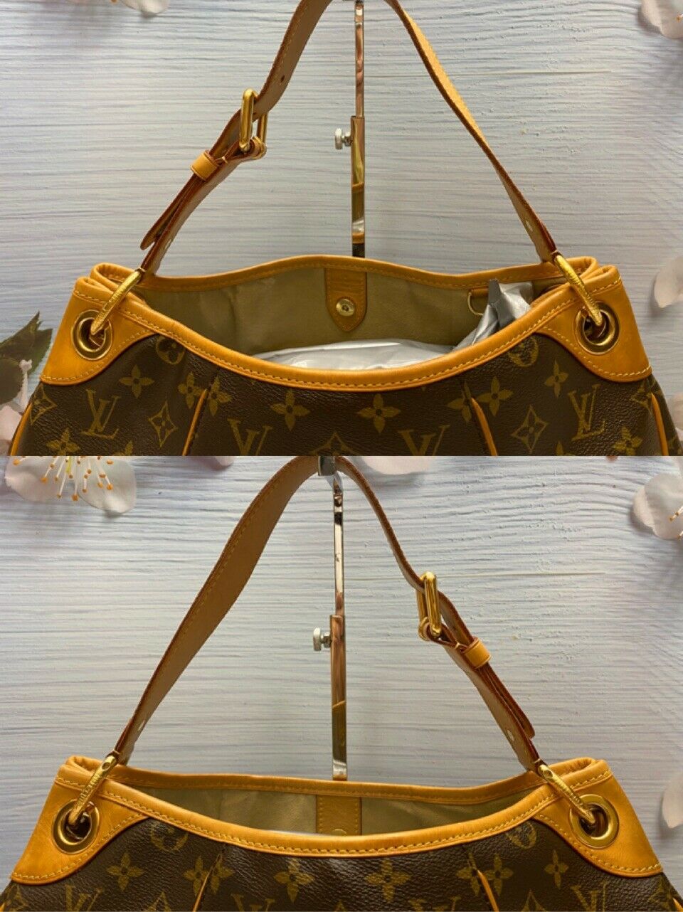 LOUIS VUITTON Monogram Pochette Accessoires Handbag Hobobag Brown
