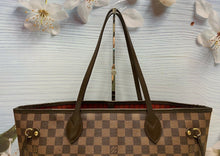 Load image into Gallery viewer, Louis Vuitton Neverfull MM Damier Ebene Cherry Red Tote Shoulder Bag(CA1141)