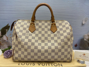 LOUIS VUITTON Speedy 30 Damier Azur Handbag Purse (DU3087)
