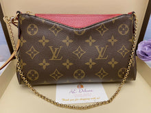 Load image into Gallery viewer, Louis Vuitton Pallas Cerise/Red Chain Clutch Crossbody (GI0157)