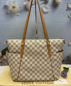 Totally MM Damier Azur Shoulder Tote Handbag (MB0156)