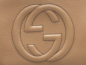 GUCCI Soho Disco Beige Leather Crossbody Purse (H026957445)