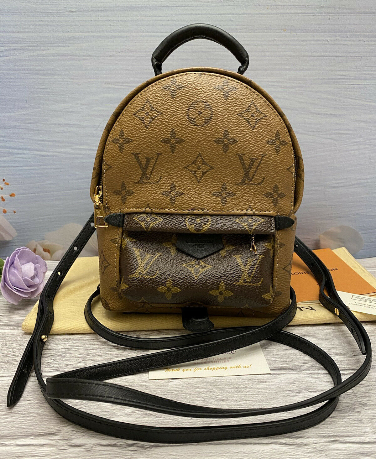 Louis Vuitton] Louis Vuitton Palm Springs Monogram Reverse M43116 Rucksack  Daypack Monogram Canvas tea Ladies Backpack Daypack A+rank – KYOTO NISHIKINO