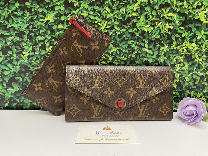 LOUIS VUITTON Josephine Monogram Long Wallet Red Brown (SP4121)
