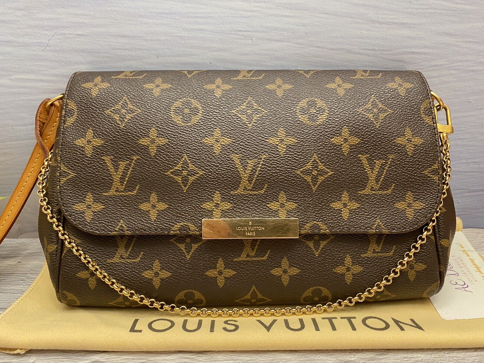 Louis Vuitton Favorite MM Monogram Chain Clutch Crossbody (SA2154