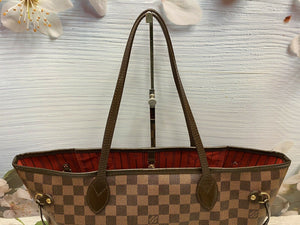 Louis Vuitton Neverfull MM Damier Ebene Cherry Red Tote Shoulder Bag(CA1141)