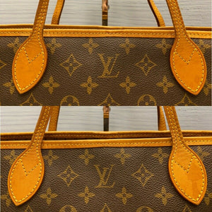 Neverfull leather tote Louis Vuitton Beige in Leather - 38175604