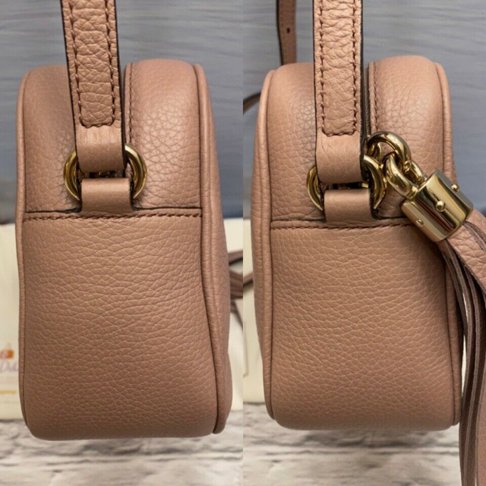 GUCCI Soho Disco Camelia Beige Rose Pink Light brown Leather
