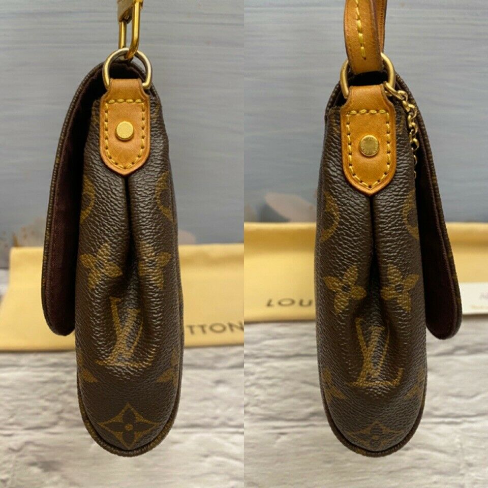 🌸 Louis Vuitton Favorite MM Monogram Chain Clutch Crossbody Bag (FL1124)  🌸