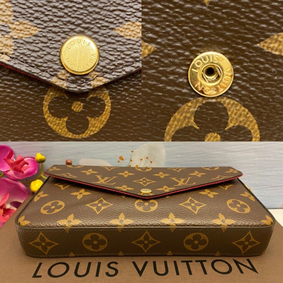 🌸 Louis Vuitton Felicie Monogram Fuchsia Clutch Crossbody (SP2186