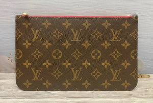 Louis Vuitton Neverfull MM/GM Peony Pivoine Monogram Wristlet/Pouch/Clutch