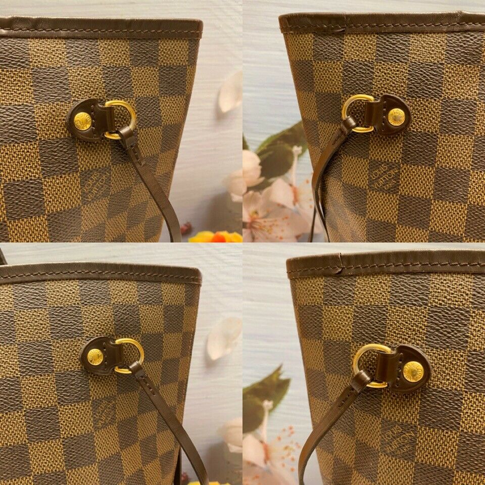 Louis Vuitton Neverfull MM Damier Ebene with Cherry Red for Sale