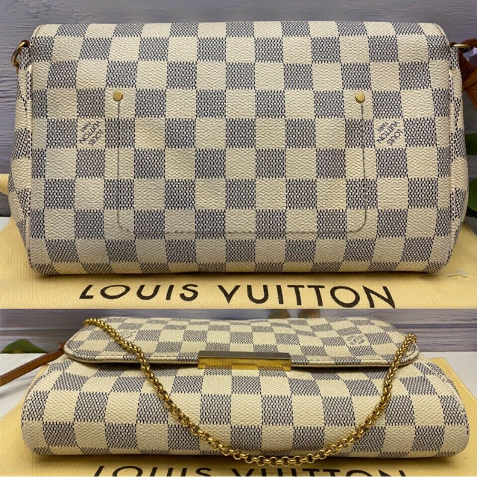Louis Vuitton Damier Azur Favorite MM Shoulder Bag (SHF-21615