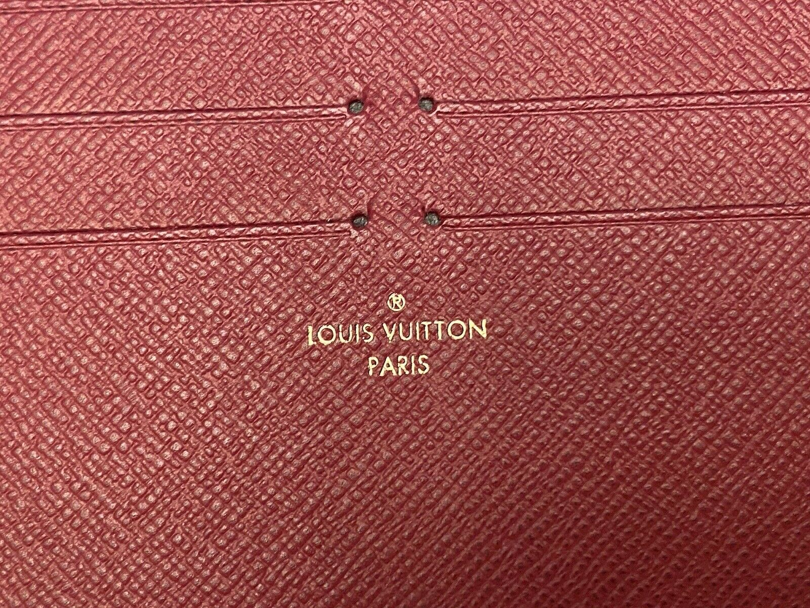 Louis Vuitton Fuchsia Grained Calfskin Felicie Pochette Card Holder In