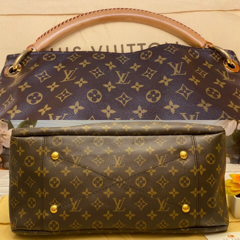 LOUIS VUITTON, a creme colored shoulder bag with embossed monogram print,  Artsy MM. - Bukowskis