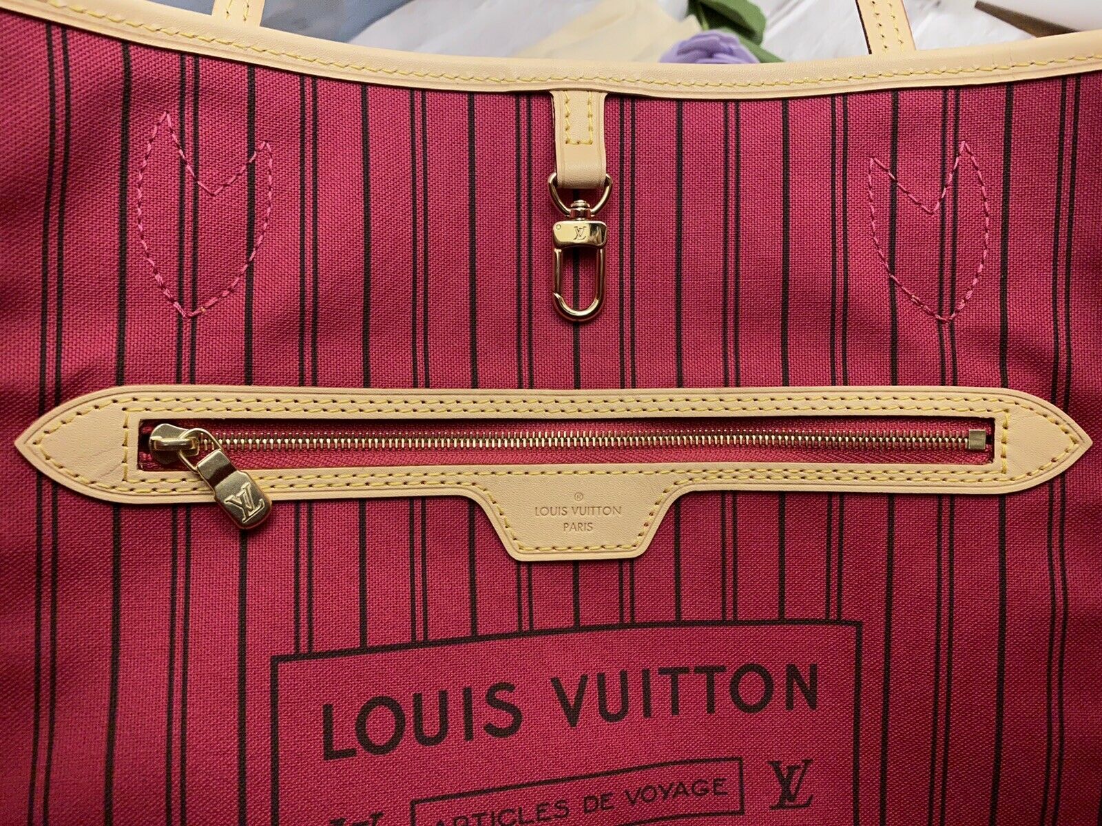 🌸 Louis Vuitton Neverfull MM Monogram Pivoine Shoulder Tote