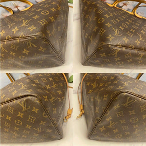Louis Vuitton Neverfull GM Monogram Beige Tote Handbag Purse (FL0058)