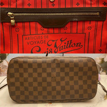 Load image into Gallery viewer, Louis Vuitton Neverfull MM Damier Ebene Cherry Red Tote+Shopping Bag(AR4089)