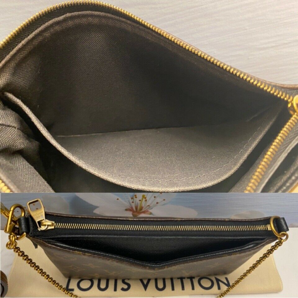 Louis Vuitton Pallas Chain Clutch Çanta Kahverengi Renk Standart Beden