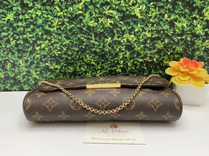 Louis Vuitton Favorite MM Monogram Chain Clutch Crossbody Bag (FL0186)