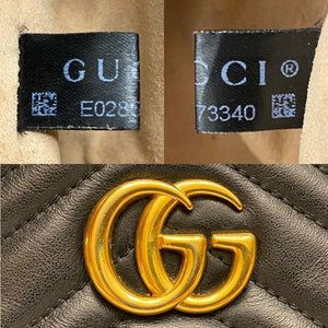 GUCCI GG Marmont Matelasse Mini Black Calfskin Leather Crossbody Bag(525040)