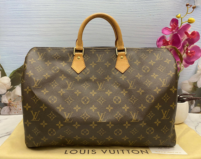 Louis Vuitton Speedy 40 Monogram Brown Purse Handbag (AA1068)