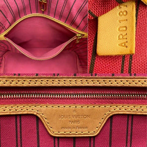 Louis Vuitton Neverfull MM Monogram Pink Interior Tote (AR0187)