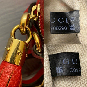 GUCCI Soho Disco Red Leather Crossbody Purse (0290)