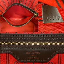 Load image into Gallery viewer, Louis Vuitton Neverfull MM Damier Ebene Cherry Red Tote Shoulder Bag(AR1170)