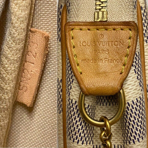 Louis Vuitton Eva Damier Azur Chain Clutch 2 Way Purse (SN2123)
