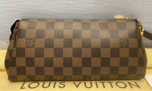 Louis Vuitton Eva Damier Ebene Clutch Crossbody Purse (DU1172)
