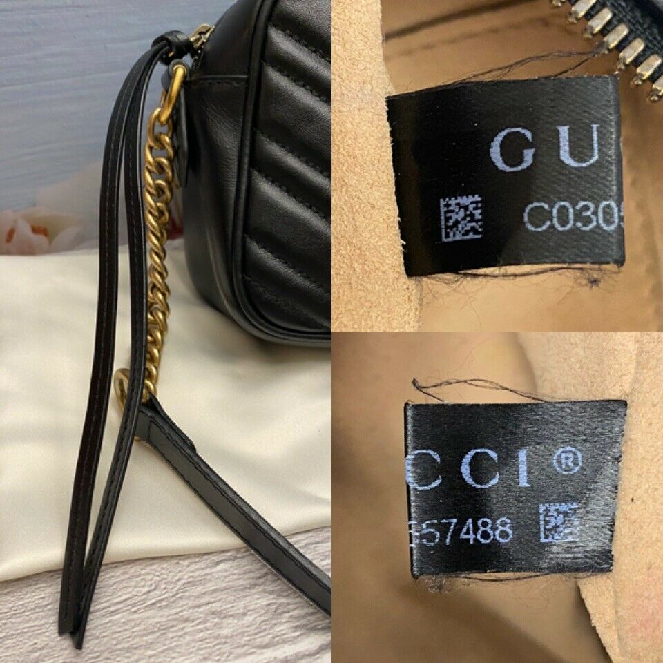 Gucci GG Marmont Matelassé Leather CrossBody Camera Bag 447632 Porcelain  Blue