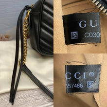 Load image into Gallery viewer, GUCCI GG Marmont Matelasse Small Black Calfskin Leather Crossbody Bag (447632)