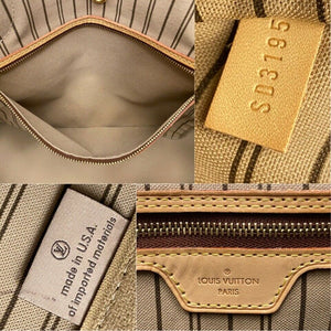 Louis Vuitton Neverfull GM Monogram Beige Tote Purse (SD3195)