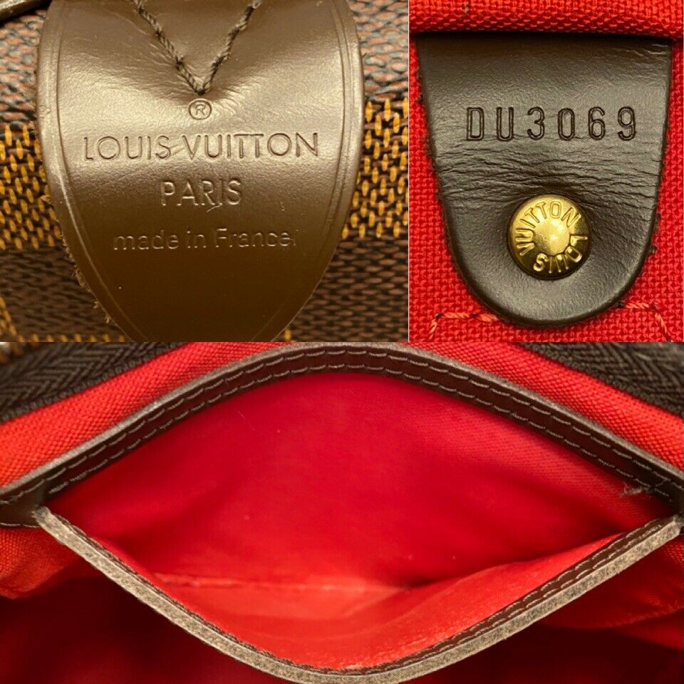 LOUIS VUITTON Authentic Speedy 35 Damier Ebene Satchel Handbag DU3150  France