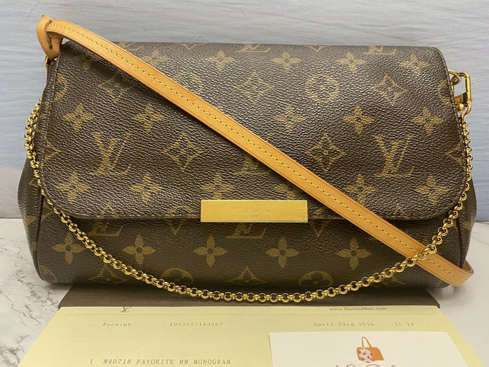 Louis Vuitton Favorite MM Monogram Clutch Purse (FL0156)