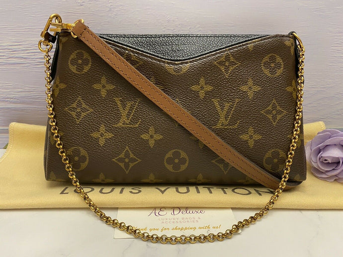 Louis Vuitton Pallas Noir/Black Chain Clutch (CA1106)