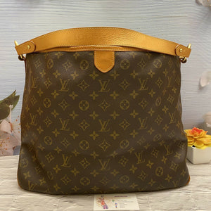 Louis Vuitton Delightful MM Monogram Beige Shoulder Bag Tote Purse (TR1110)