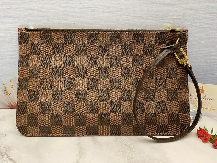 Louis Vuitton Neverfull MM/GM Damier Ebene Wristlet/Pouch/Clutch AR4146