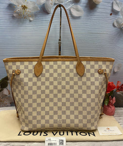 Louis Vuitton Neverfull MM Azur with Rose Ballerine, New in