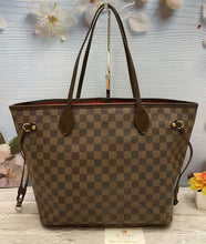 Load image into Gallery viewer, Louis Vuitton Neverfull MM Damier Ebene Cherry Red Tote Shoulder Bag(SP0069)