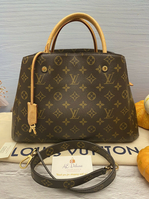 Louis Vuitton Montaigne Monogram MM Shoulder Purse Satchel Handbag