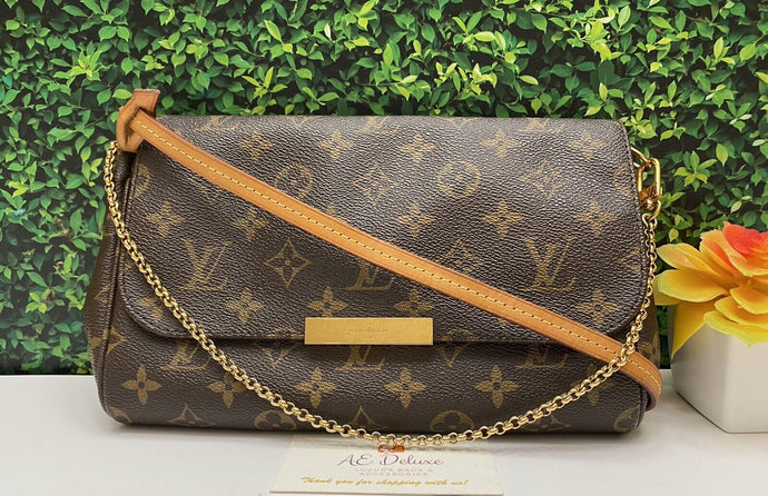 Louis Vuitton Favorite MM Monogram Chain Clutch Crossbody Bag (DU4163)