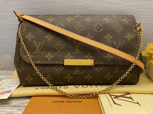 Louis Vuitton Favorite MM Monogram Chain Clutch Crossbody (DU4123)